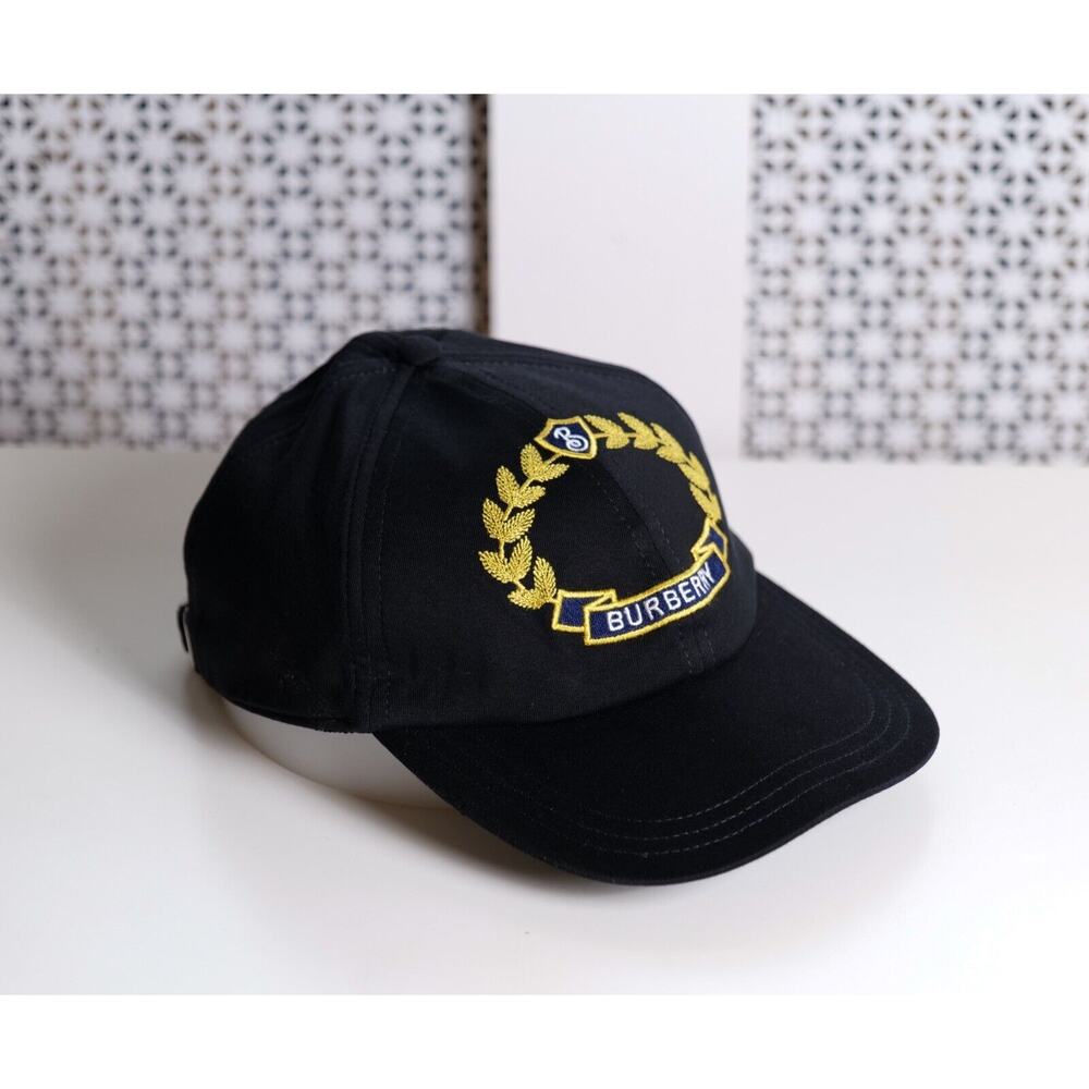 Burberry Black Oak Leaf Crest Cotton Jersey Baseball Cap (Size L) RRP $480 - Picture 2 of 10